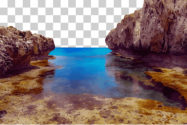 sea ​​cove inlet ocean computer, acuarela, pintura, tinta húmeda, roca, acantilado M png