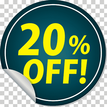 Etiqueta de descuento con 20% de descuento Etiqueta de descuento Etiqueta de descuento, Etiqueta de descuento con 20 de descuento, Logotipo, Etiqueta, Círculo, Amarillo, Medidor, Área png