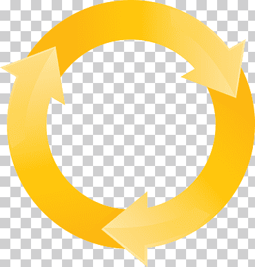 flecha circular, amarillo, naranja, símbolo png