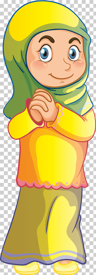 무슬림, 만화, 노란색 png