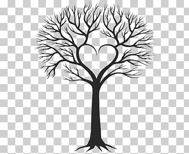 Árbol genealógico silueta, corazón, cdr, raíz, hoja, planta leñosa, rama, hierba png