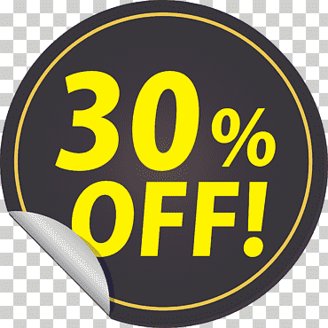 Etiqueta de descuento con 30% de descuento Etiqueta de descuento Etiqueta de descuento, Etiqueta de descuento con 30 de descuento, Logotipo, Etiqueta, Círculo, Amarillo, Medidor, Área png