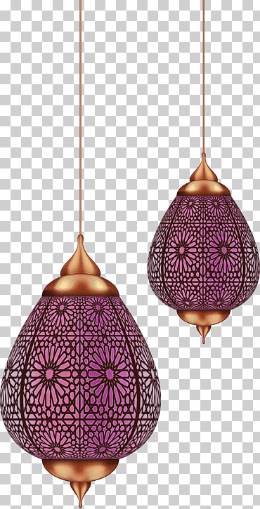 éclairage violet luminaire violet magenta, lanterne de Ramadan, Ramadan Kareem, aquarelle, peinture, encre humide, lampe, abat-jour png